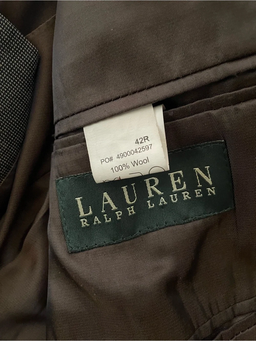 Lauren Ralph Lauren Men's Gray Three-Piece Wool Blend Suit